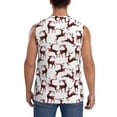thumbnail image 4 of Balery Christmas Plaid Moose Camisetas sin mangas para hombre, absorbe la humedad y protege contra el mal olor.-Medium, 4 of 7