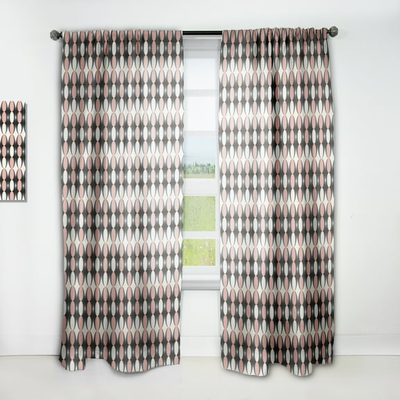 Designart 'Circular Retro Pattern IX' Mid-Century Modern Curtain Panel
