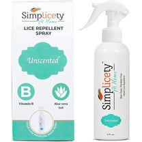 Simplicety® Lice Prevention Spray for Kids Hair (8 Fl Oz), All Natural Ingredients Lice Spray Treatment, Highly Effective Against Head Lice, Terminates Eggs, and Nits from All Hairs (Unscented)