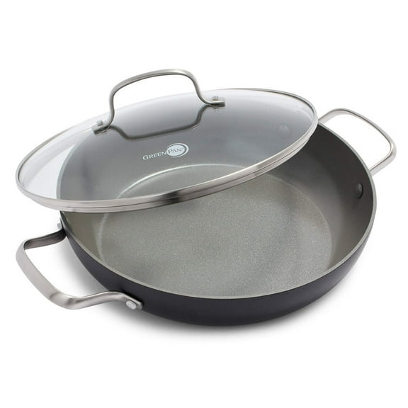 GreenPan Chatham Healthy Ceramic Nonstick 11" Everyday Pan with Helper Handles, Gray