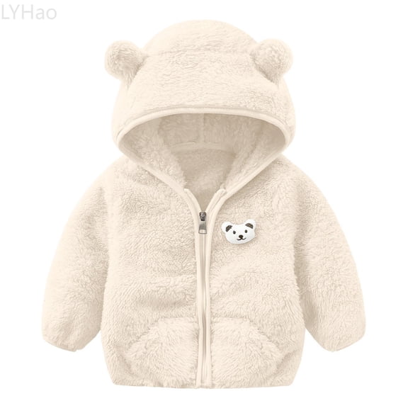 LYHao Fleece Hooded Jacket For Boys With Front Zipper Pockets Soft Winter Warm Coats For Kids Toddler Boys Jacket Coats,Sizes 18-24 Months