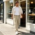 thumbnail image 7 of Nestiefly Men's Baggy Sweatpants Athletic Loose Wide Leg Elastic Waist Lounge Relaxed Open Bottom Joggers Pants with Pockets 2026 Khaki 3XL, 7 of 7