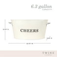 thumbnail image 4 of Twine Cheers Galvanized Tub for Drinks, Beer, Wine, Champagne, Ice, Outdoor, 4 of 9