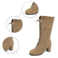 thumbnail image 6 of Women's Mid-Calf Autumn Winter Boots with Round Toe and Thick Flat Sole for Warm Comfortable Everyday Wear, 6 of 7