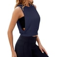 thumbnail image 2 of Women's Loose Fit Yoga Cover-Up, Thin Sleeveless Athletic Top for Summer, Lightweight Layer for Beach, Gym, and Casual Outdoor Wear-Dark Blue, 2 of 7