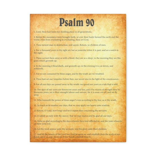 Scripture Walls Psalm 90 Chapter Gold Bible Canvas Christian Wall Art Ready to Hang Unframed