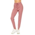 thumbnail image 3 of Women's Solid Brushed Jogger Pants With Pocket, MAUVE M, 3 of 3