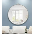 thumbnail image 5 of Metal frame Round Mirror with decorative hook 42 inch Silver finish, 5 of 13