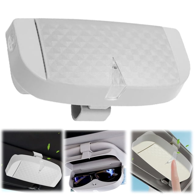 HUASHENG Sunglasses Holder For Car Visor Car Sunglasses Holder Eyeglasses Storage Organizer Sunglasses Clip Hard Car Visor Sunglasses Case Auto Glasses Case