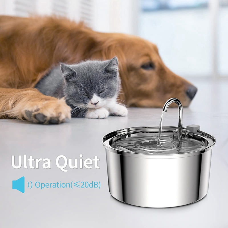 3.2L Stainless Steel Cat Dog Pet Drink Water Fountain Rechargeable Automatic Water Feeder Motion Sensor Bowl