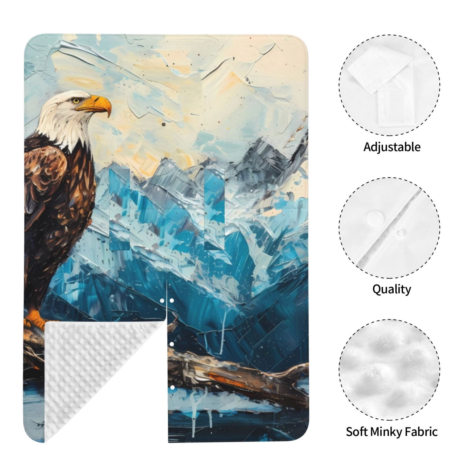 Naloa Iceberg Bald Eagle Baby Car Seat Cover, Breathable Baby Carrier Cover, Multiuse Baby Carrier Cover & Nursing Breastfeeding Cover