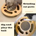 thumbnail image 3 of Griffoir pour Chat Jouet Interactif avec Clochette Griffoir Cadre d'Escalade Réversible Rond Ondulé, 3 of 5