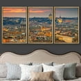 thumbnail image 3 of wall26 - 3 Piece Framed Canvas Wall Art - Wonderful View of Rome at Sunset Time with St Peter Cathedral - Modern Home Art Stretched and Framed Ready to Hang - 16"x24"x3 Natural, 3 of 5