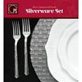 thumbnail image 3 of Posh Setting Hammered Effect Design Silver Plastic Cutlery 180 count set (Includes Forks, Knives, Soup Spoons and Tea Spoons - Posh Setting, 3 of 3