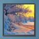 thumbnail image 3 of Kit de pintura por números sobre lienzo, arte al óleo artesanal, imagen de paisaje de nieve al aire libre, 40x40cm, 3 of 9