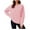 Pink-01, variant on Perfectbot Womens Workout Sweatshirts Round Neck Long Sleeve Plain Tops Fall Winter Gym Sports Shirts