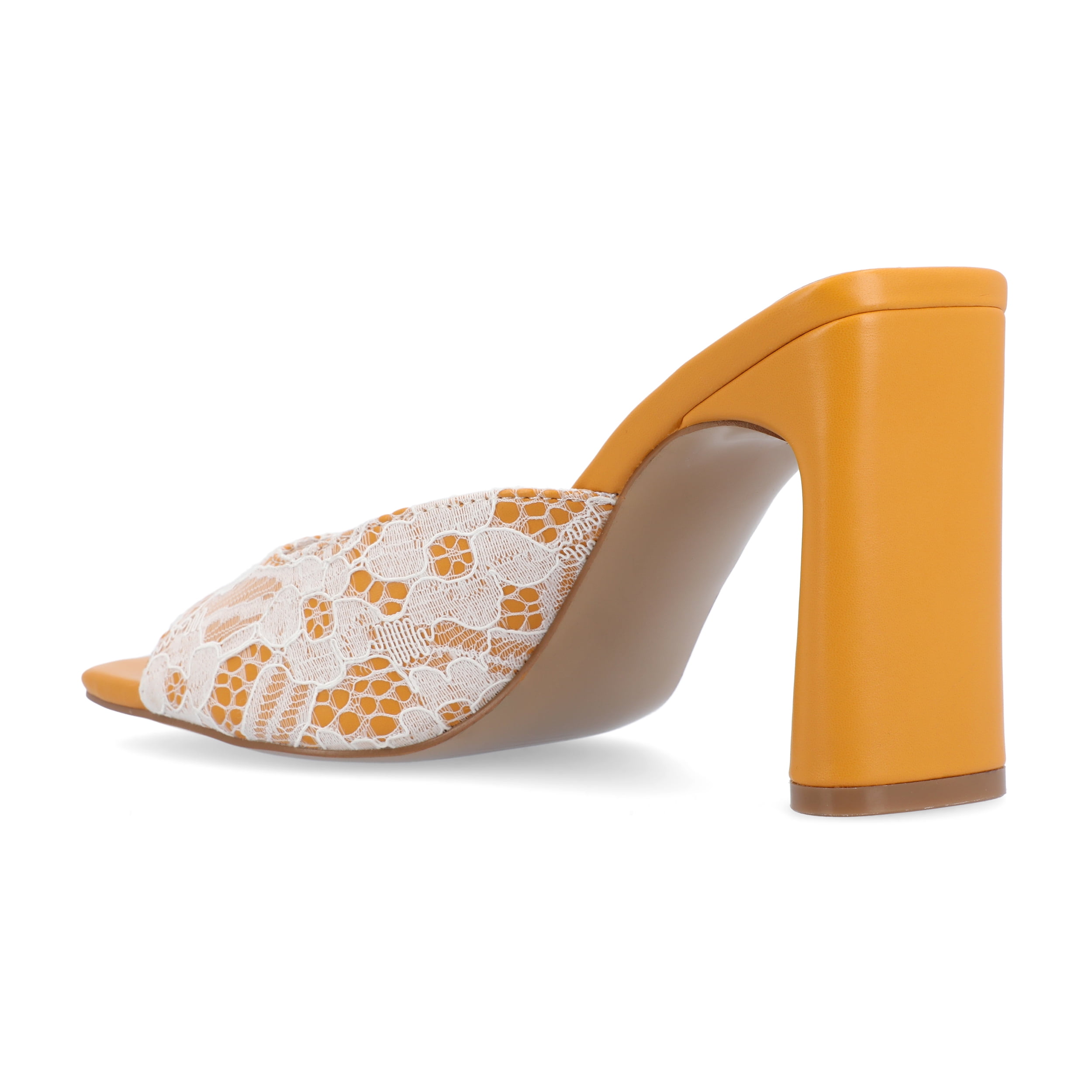 Journee Womens Daivia Covered Block Heel Slip On Sandals