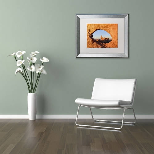 Trademark Fine Art "Through the Arch" Canvas Art by Michael Blanchette Photography White Matte, Silver Frame
