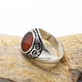 thumbnail image 2 of Silver Handmade Ring 925k Sterling Silver Red Carnelian GemStone Ring Men's Ring with Round Stones Outstanding Gift KCR022, 2 of 7