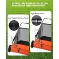 thumbnail image 2 of Orange 21-Inch Push Lawn Sweeper, 3.5 Cu. Ft. Hopper Capacity Leaf & Grass Collector with 4 Spinning Brushes, Adjustable Height, for Grass Clippings, Leaves & Debris, 2 of 7