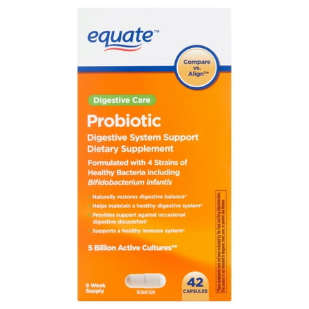 Equate Digestive Care Probiotic Capsules, 42 Count
