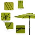 thumbnail image 3 of Sonerlic 7.5ft Round Outdoor Patio Shade Umbrella with Steel Frame for Yard, Garden,Poolside and Deck, Lemon Green, 3 of 7