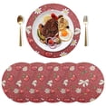 thumbnail image 5 of Ryvnso Red Cherry with Daisy Flower Round Plate Mats Dining Table Placemat Set of 4 for Holiday Decoration, 5 of 7