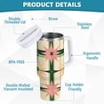 thumbnail image 2 of Yayeee 40oz Stainless Steel Tumbler with Straw and Handle Double-Wall Insulated Travel Water Bottle, Retro Green Stars, 2 of 8