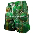 thumbnail image 2 of UVEASISHA St. Patrick's Day Big and Tall Shorts for Men Novelty Clover Printed Swim Trunks Drawstring Elastic Waistband Board Shorts with Pockets Green M, 2 of 6