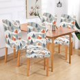 thumbnail image 2 of Yayeee 2 Pack Dining Chair Covers Stretch Parson Chairs Slipcovers Seat Protector, Cartoon Orange Houses, 2 of 6