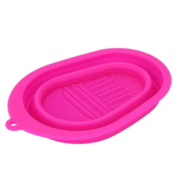 Makeup Brush Cleaner Mat, Eco Friendly Make Up Brush Cleaner High Durability  For Home For Travel Rose Red