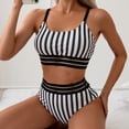 thumbnail image 2 of Sngxgn Womens Swimsuits Two Piece High Waisted Tummy Control Bathing Suits Wrap Bikini Sets(Black,M), 2 of 5