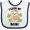 White and Navy, variant on Inktastic Cute Sloth I Love My Noni with Green Leaves Boys or Girls Baby Bib