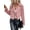 Pink, variant on Women'S Cropped Zipper Long Sleeve Suede Faux Leather Blazer Jacket Autumn Fashion Outerwear Wine Red L