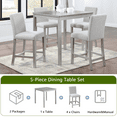 thumbnail image 6 of Sesslife 5 Piece Modern Dining Set for Home, Kitchen, Wooden Dining Square Table Set, Counter Height Table Set with 4 Upholstered Chairs, Gray, 6 of 11