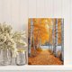 thumbnail image 2 of Qisvanset 12x16 Inch Golden Leaf Birch Forest Canvas Wall Art, Autumn Path Nature Rustic Minimalist Decor, 2 of 8