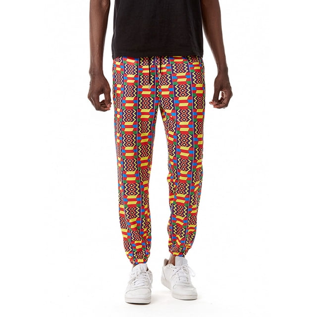 Puntoco Pantalones holgados con bolsillos y cordón de gran tamaño con estampado para hombre