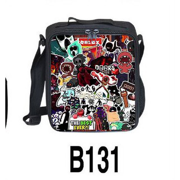 Roblox-Mochila deportiva con estampado de puertas completas para niños, al aire libre bolsa con cremallera para los hombros, accesorios bonitos de moda