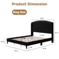 thumbnail image 2 of Huloretions Full Size Bed Frame,Strong Wood Slat Support Bed Frame With Button Tufted Upholstered No Box Spring Needed Modern Platform Bed Frame, 2 of 6