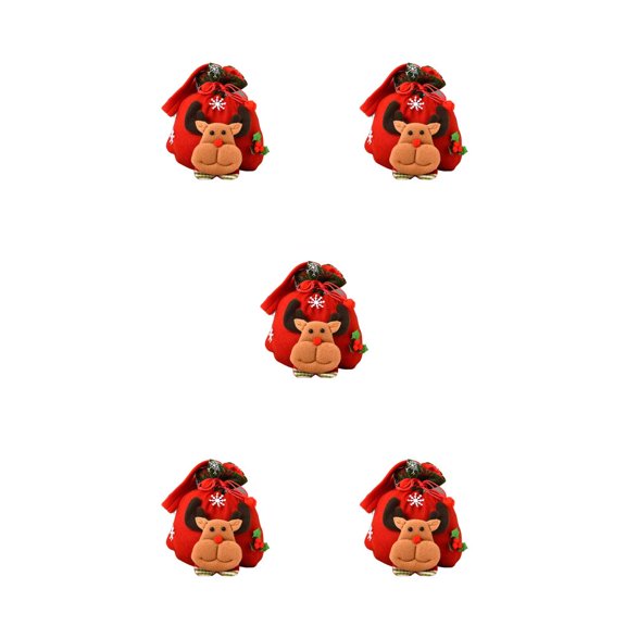 Cateissary Bolsa de regalos de navidad con cordón para chocolates, juguetes pequeños, bolsa de almacenamiento para regalo de dulces, decoración Type2 NO2