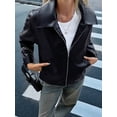 thumbnail image 6 of Leather Jacket Women Faux Suede Fall Fashion Coats Winter Outfits Clothes Tops Black L, 6 of 8