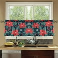 thumbnail image 4 of Yayeee Kitchen Curtains Tier Set of 2 Light Filtering 57"x24" Over Sink Window Panels, Red Christmas Leaves, 4 of 7