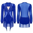 thumbnail image 3 of Aislor Women Latin Tango Fringe Dance Dress Singer Performance Stage Ballroom Rumba Chacha Skirt Royal Blue XL, 3 of 7