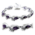 thumbnail image 1 of Women Rhodium Brass Bracelet with AAA Grade CZ in Amethyst - 7 in., 1 of 1