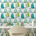 thumbnail image 3 of Ambesonne Nautical Peel & Stick Wallpaper for Home, Sailing Boat Theme, 13"x36", Multicolor, 3 of 6