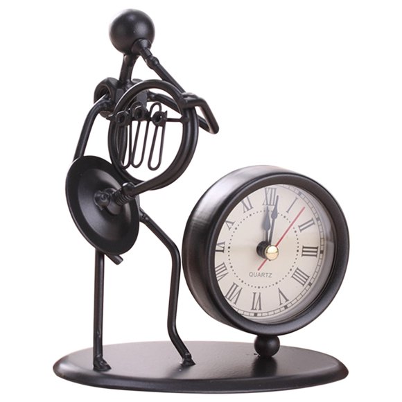 TIELUTT Stainless Steel Small Desk Clock Retro Personality Clock Christmas Decorations Elegant Girls Ornament Ornament Pretty Christmas Trees Decorations Christmas Ornament Glass