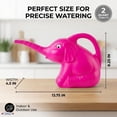 thumbnail image 4 of PMU 2-Quart Elephant Watering Can – Durable Plastic Garden Watering Can for Indoor & Outdoor Plants, Easy-Pour Spout, Large Water Pot, Pink, 4 of 8