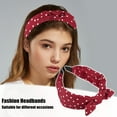 thumbnail image 3 of Unique Bargains 1 Pcs Hairband for Women Bowknot Headband with Bunny Ears Red 2.17 Inch Wide, 3 of 7