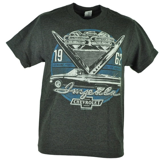 Chevrolet 1962 Impala SS Chevy Cars Heather Grey Distressed Tshirt Tee Small