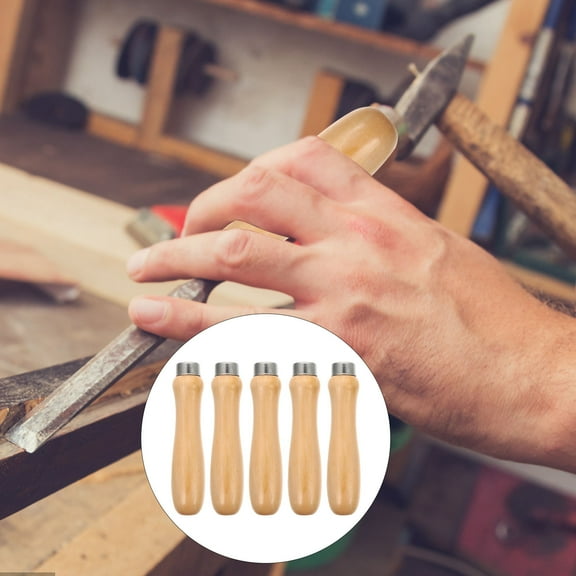 FRCOLOR 5pcs Wooden Handle for File Cutting Tool Craft Artwork Cutting DIY Knives